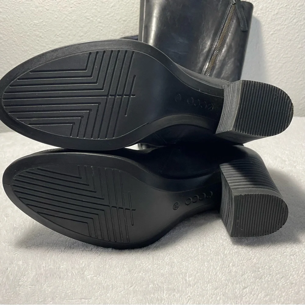 Ecco Black Leather Boots Women Size US 8-8 1/2 (39) - Picture 8 of 16